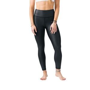 Zyia Active | Black Metallic Light N Tight High Rise 7/8 24" Leggings